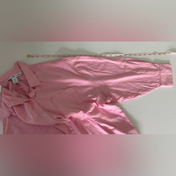 Old Navy Boyfriend Shirt Women’s L Pink Top Button - Picture 7 of 10
